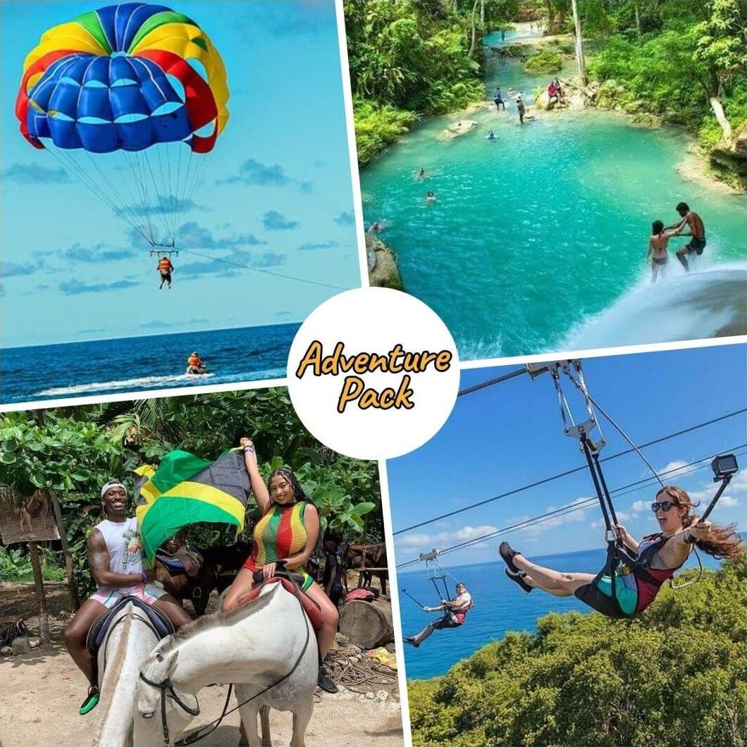 Collin’s Adventure Tours Adventure Pack - Parasailing, Blue Hole, Horse Back Riding & Zipline in Jamaica