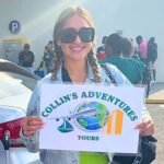 Happy Female Customer Testimonial Image with Collin's Adventure Tours Airport Transfer